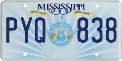 MS license plate PYQ838