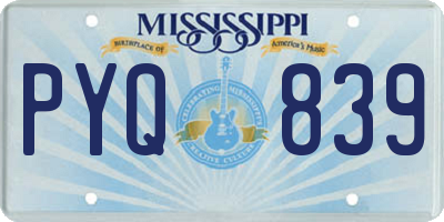 MS license plate PYQ839