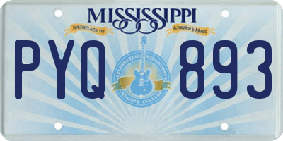 MS license plate PYQ893