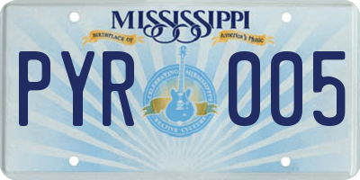 MS license plate PYR005