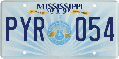 MS license plate PYR054