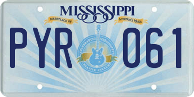 MS license plate PYR061