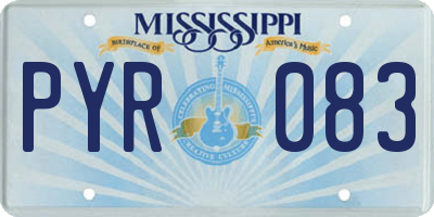 MS license plate PYR083