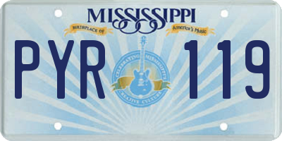 MS license plate PYR119