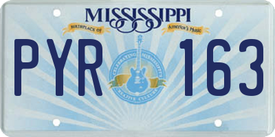 MS license plate PYR163