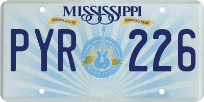 MS license plate PYR226