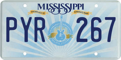 MS license plate PYR267