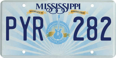 MS license plate PYR282