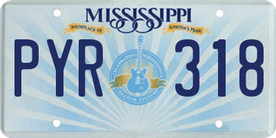 MS license plate PYR318