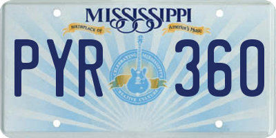 MS license plate PYR360