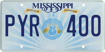 MS license plate PYR400