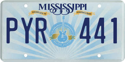 MS license plate PYR441