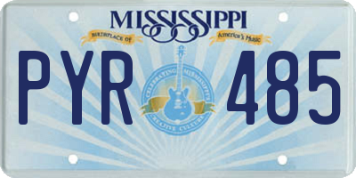 MS license plate PYR485