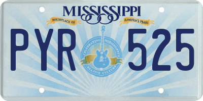 MS license plate PYR525