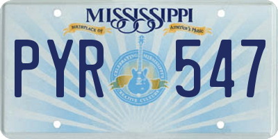 MS license plate PYR547