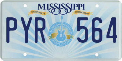 MS license plate PYR564