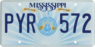 MS license plate PYR572