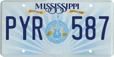 MS license plate PYR587