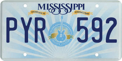 MS license plate PYR592