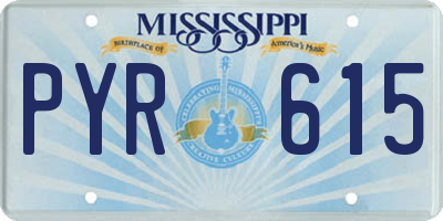 MS license plate PYR615