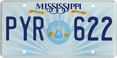 MS license plate PYR622
