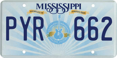 MS license plate PYR662