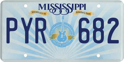 MS license plate PYR682