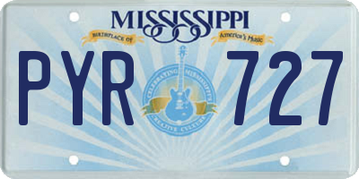 MS license plate PYR727