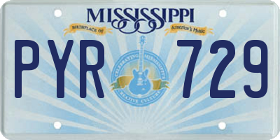 MS license plate PYR729