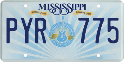 MS license plate PYR775