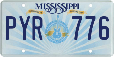 MS license plate PYR776