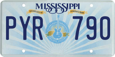 MS license plate PYR790