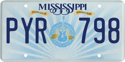 MS license plate PYR798