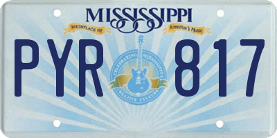 MS license plate PYR817