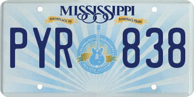 MS license plate PYR838
