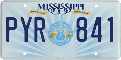 MS license plate PYR841