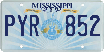 MS license plate PYR852