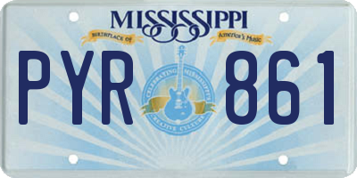 MS license plate PYR861
