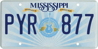 MS license plate PYR877