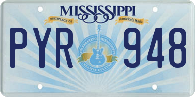 MS license plate PYR948