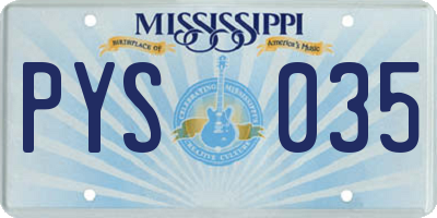 MS license plate PYS035