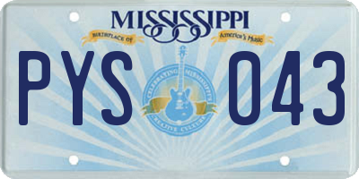 MS license plate PYS043