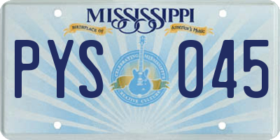MS license plate PYS045