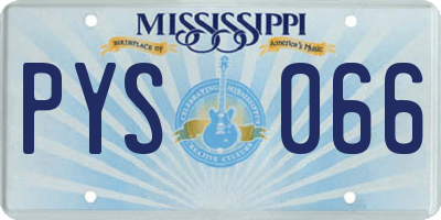 MS license plate PYS066