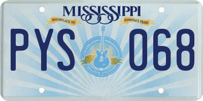 MS license plate PYS068