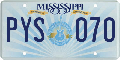MS license plate PYS070