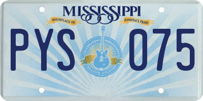 MS license plate PYS075