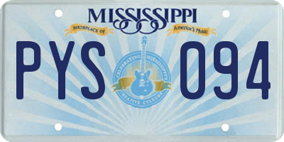 MS license plate PYS094