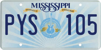 MS license plate PYS105
