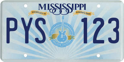 MS license plate PYS123